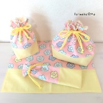 可愛いお花のお弁当袋セット  4点セット