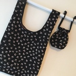 正絹お着物リメイク　南天の実柄　ハンドメイドエコバッグ