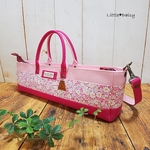 【MA様専用】№1254 倉敷帆布フルートバッグ＊スイトピー×リバティアリスW×ショッキングピンク