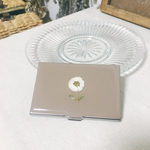 dryflower 名刺入れ  beige ＆ silver/ドライフラワー レジン