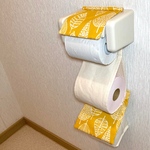 ☆黄色☆ナプキン入れ付き  トイレットペーパーホルダーカバー
