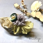 刺繍　リボン　ボタン　チュール　ポニーフック