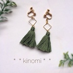 《再×5》秋色♡タッセルとゴールドダイヤのイヤリング＊＊green