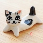 ネコ箸置き　ブチＣ