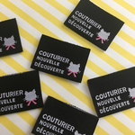 COUTURIER　ピスネーム　猫　黒ベース　6枚セット　布タグ