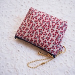 Ｔさまご予約品　LIBERTY　Nellie　ネリー　レッド　79E　ビニコの小さなマチ付きポーチ　◆　レジ袋ポーチ　小物入れに