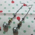 161　パールとチェーンが揺らめくアレンジピアス３