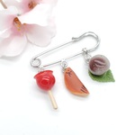 ◎再販◎夏の和菓子３連ブローチ.。o○