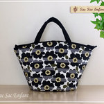 Sac de panier サックドパニエ（カゴ型バッグ）Coquelicot(コクリコ）　ブラック　Mサイズ・ファスナータイプ  