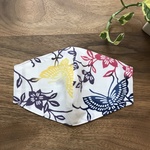 女性サイズ  通気性抜群☆ 梨園染手ぬぐい（手ぬぐい）マスク　てっせんと蝶⑦　夏用 浴衣に合う