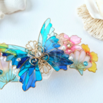 （A）南国のステンドグラスの蝶バレッタ〜tropical Island〜（hair ornaments of  and  butterfly〜tropical Island〜）