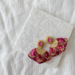 スワロフスキーとインド刺繍リボンのピアス＊イヤリング　ミニ