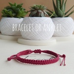 【レッドアップル】ミサンガ ブレスレット アンクレット 平編み【shw-m-06】