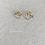 silver925 2way double square pierce