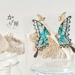 命の蝶のイヤリング〜aqua mermaid〜（Earrings of「life of butterfly」〜aqua mermaid〜）