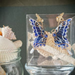 命の蝶のイヤリング〜Deep sea〜（Earrings of「life of butterfly」〜Deep sea〜）