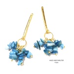4pcs★petit shell cyan blue hang (シアンブルー シェル スティック）