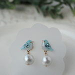 小鳥のイヤリングorピアス【ブルー】