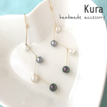 モノトーン＊ジグザグパールピアス/イヤリング