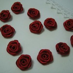 巻き薔薇Xmasアカ×40個セット・1.5cm