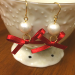 恋するリボンピアス  レッド