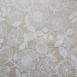 綿麻10番オックス生地｜110×50cm｜北欧風シンプルフラワー｜キナリ｜ナチュラル｜リネン混｜花柄
