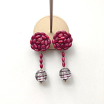 【一点物】color shell (wine red)ピアス・イヤリング