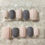 ニット×ベルベットネイル
