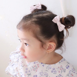 〈ゴム交換可能〉レースと刺繍が涼しげ ヘアゴム キッズ   白 夏 ピンク ネイビー　ガーリー 付け替え 子供