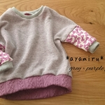 10/23*21時販売開始！長袖プルオーバー*grey purple 80サイズ   ayamiru*