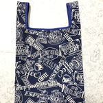 【再販】【最終】コンビニ弁当袋サイズのエコバッグ⭐︎紺カフェ柄