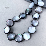 ブラックシェル（黒蝶貝）AAA　コイン18×18×5mm 天然石パーツ