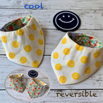 cool❗️リバーシブル ワンちゃん クールバンダナ！ スマイル☺︎×お花といちご ブルー🍓 2WAY (小型犬用) 