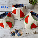 cool❗️リバーシブル ワンちゃん クールバンダナ！ スイカ柄🍉× 亀甲柄 2WAY (中型犬用) 