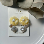 2way♡つぶつぶｸﾘｵﾈとミニストック風お花ピアス/イヤリング
