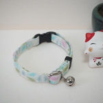 ちりめん布の猫の首輪　～青～
