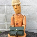 革リボンが可愛い本革の長財布/グリーンの革財布/2sou-robin-green