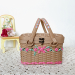 〜ミニローズ🌹・バスケット〜♪カゴバスケット♪【ピンク】ピクニックバスケット