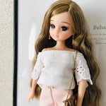 送料無料♡リカちゃん服♡袖レースオフショルカットソー♡単品♡リアルクローズ ♡大人リカちゃん