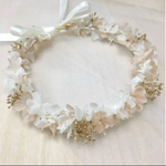 ベビー〜キッズ 花かんむり☆ホワイト シャンパン ゴールド