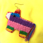 片耳用メキシコピニャータの刺繍ピアス
