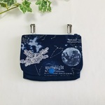 3ポケット 宇宙ステーション柄×ネイビー 多機能 移動ポケット ファスナー付き 男の子