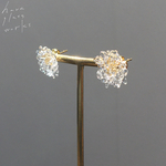ガラスのつぶつぶピアス　クリア　アレルギー対応ピアス　ゴールド/シルバー/樹脂ピアス　パーツ選択