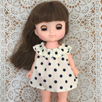 ソランちゃん　メルちゃん　はなちゃん　ハンドメイド　ワンピース　水玉