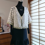 ラグランスリーブボレロ、ベージュ