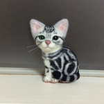 羊毛フェルト ミニねこブローチ アメショーこねこ