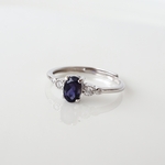 silver925 アイオライト リング*ダブルCZ*(6×4mm)