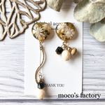 【送料無料】お花レジン　asymmetry autumn ピアス/イヤリング