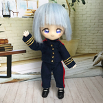 【オビツ11 服】旧日本軍風 軍服 ネイビー
