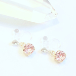 【アレルギー対応】【ダブルwスワロフスキー】ピアス・ノンホールピアス